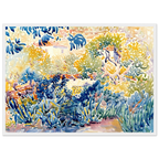 Tableau Le Jardin de l'artiste à Saint-Clair — Henri-Edmond Cross, tirage cadre blanc | INKONAL