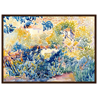 Tableau Le Jardin de l'artiste à Saint-Clair — Henri-Edmond Cross, tirage cadre bois foncé | INKONAL