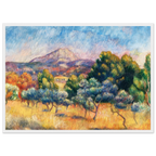 Tableau Paysage aux oliviers, environs de Cagnes — Pierre-Auguste Renoir, tirage cadre blanc | INKONAL