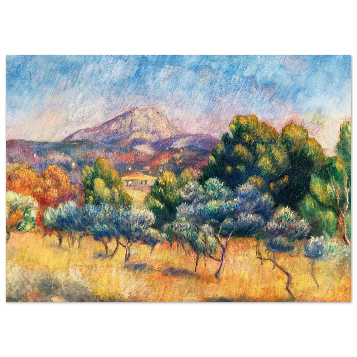 Tableau Paysage aux oliviers, environs de Cagnes — Pierre-Auguste Renoir, tirage sans cadre | INKONAL