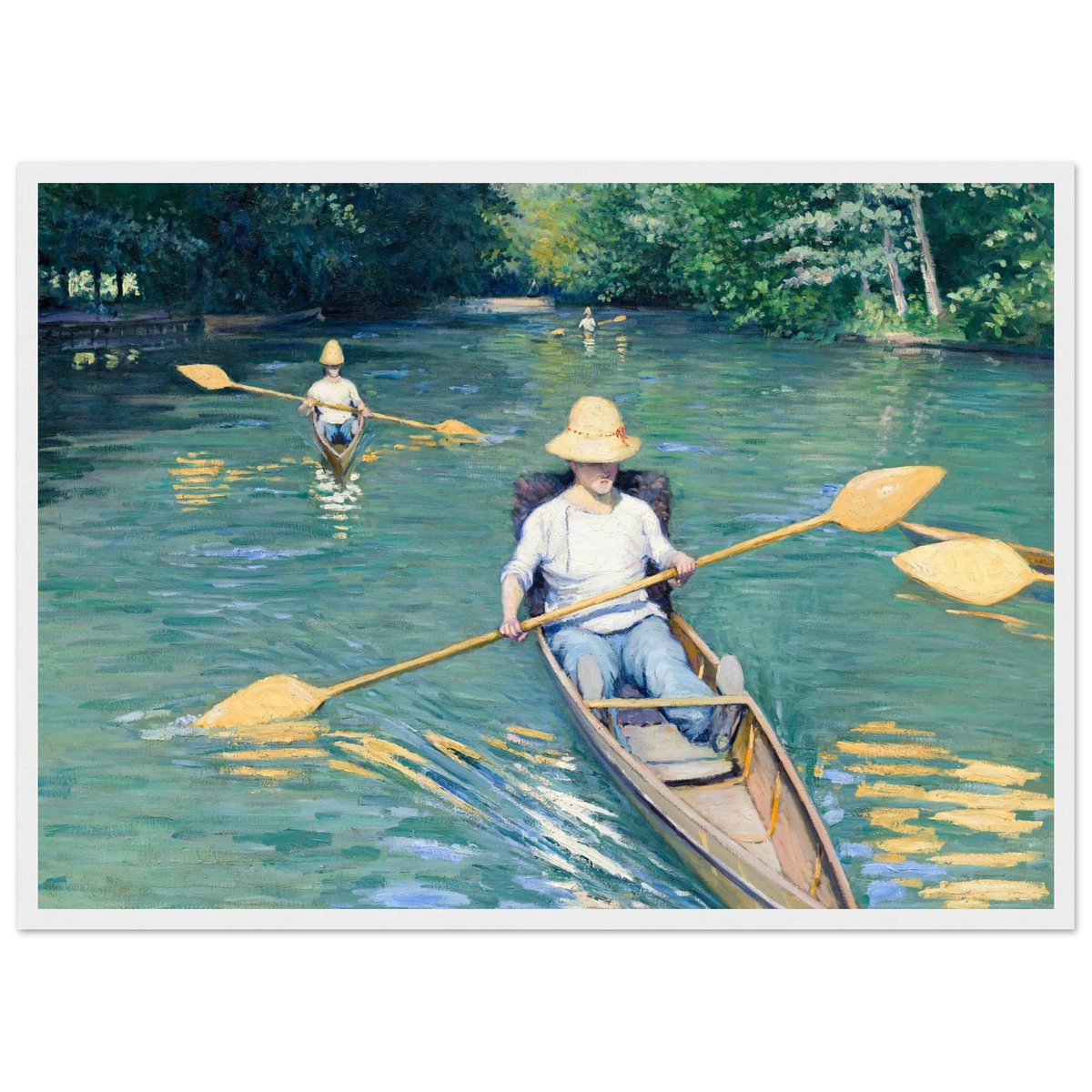 Tableau Périssoires — Gustave Caillebotte, tirage cadre blanc | INKONAL