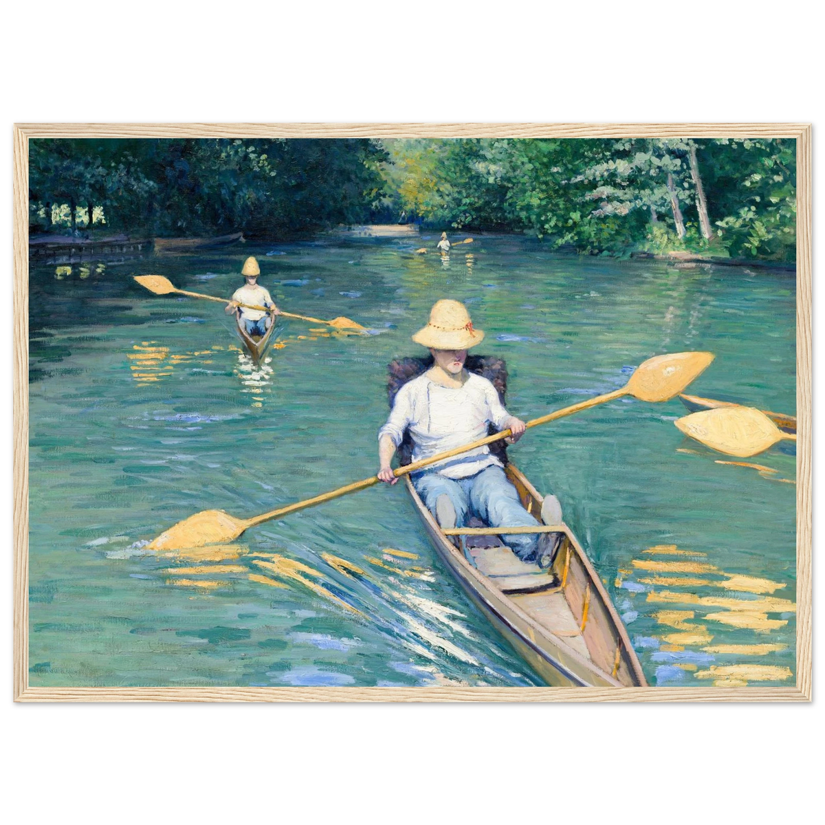 Tableau Périssoires — Gustave Caillebotte, tirage cadre bois | INKONAL