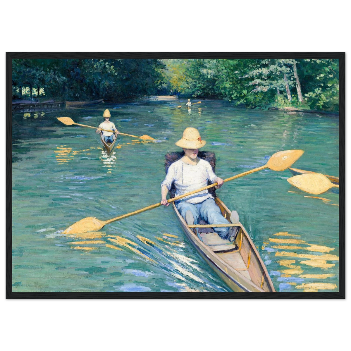 Tableau Périssoires — Gustave Caillebotte, tirage cadre noir | INKONAL