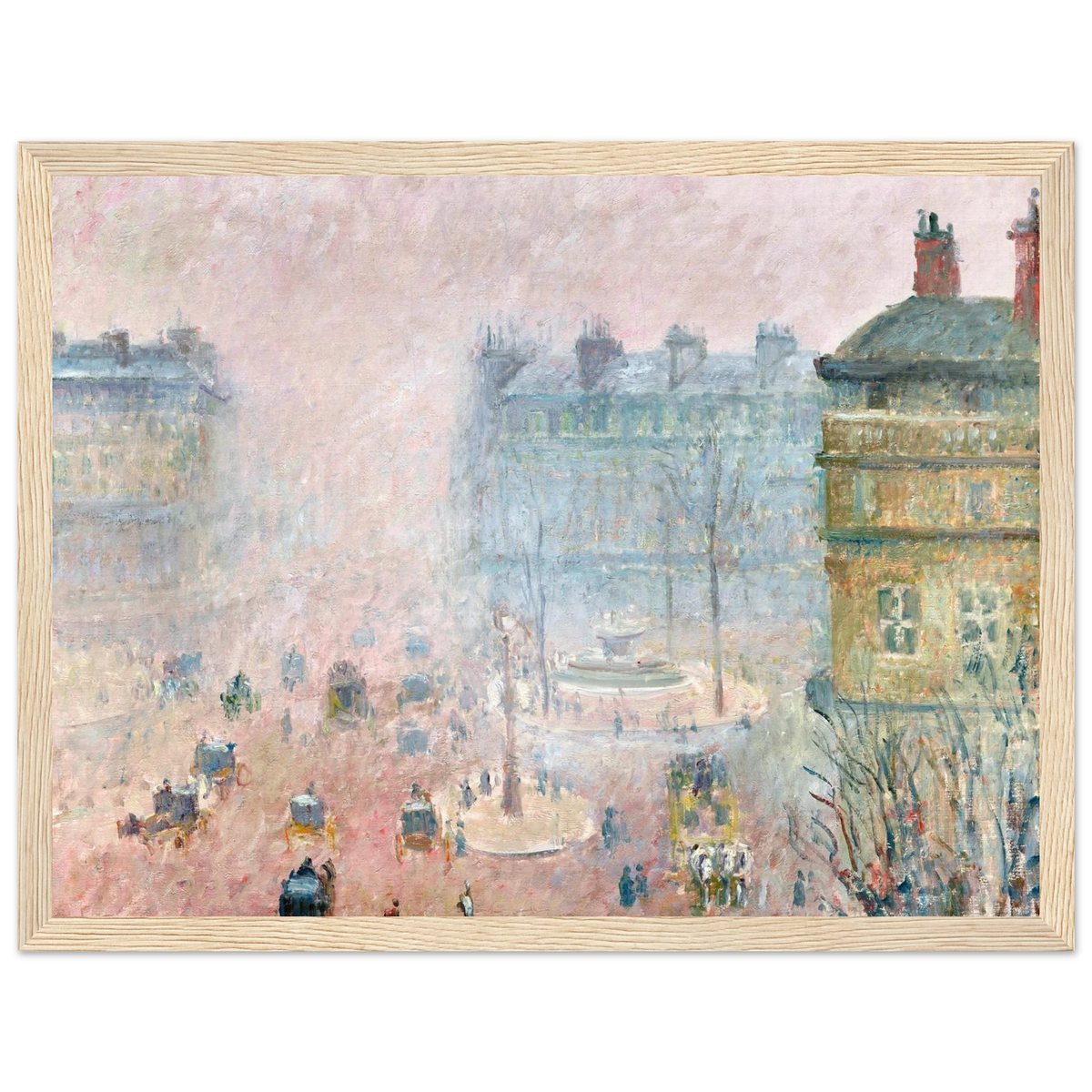 Tableau Place du Théâtre-Français, effet de brouillard — Camille Pissarro, tirage cadre bois | INKONAL
