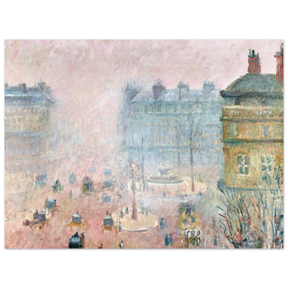 Tableau Place du Théâtre-Français, effet de brouillard — Camille Pissarro, tirage sans cadre | INKONAL