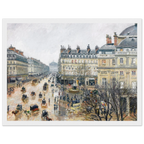 Tableau Place du Théâtre-Français, pluie — Camille Pissarro, tirage cadre blanc | INKONAL
