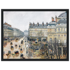 Tableau Place du Théâtre-Français, pluie — Camille Pissarro, tirage cadre noir | INKONAL
