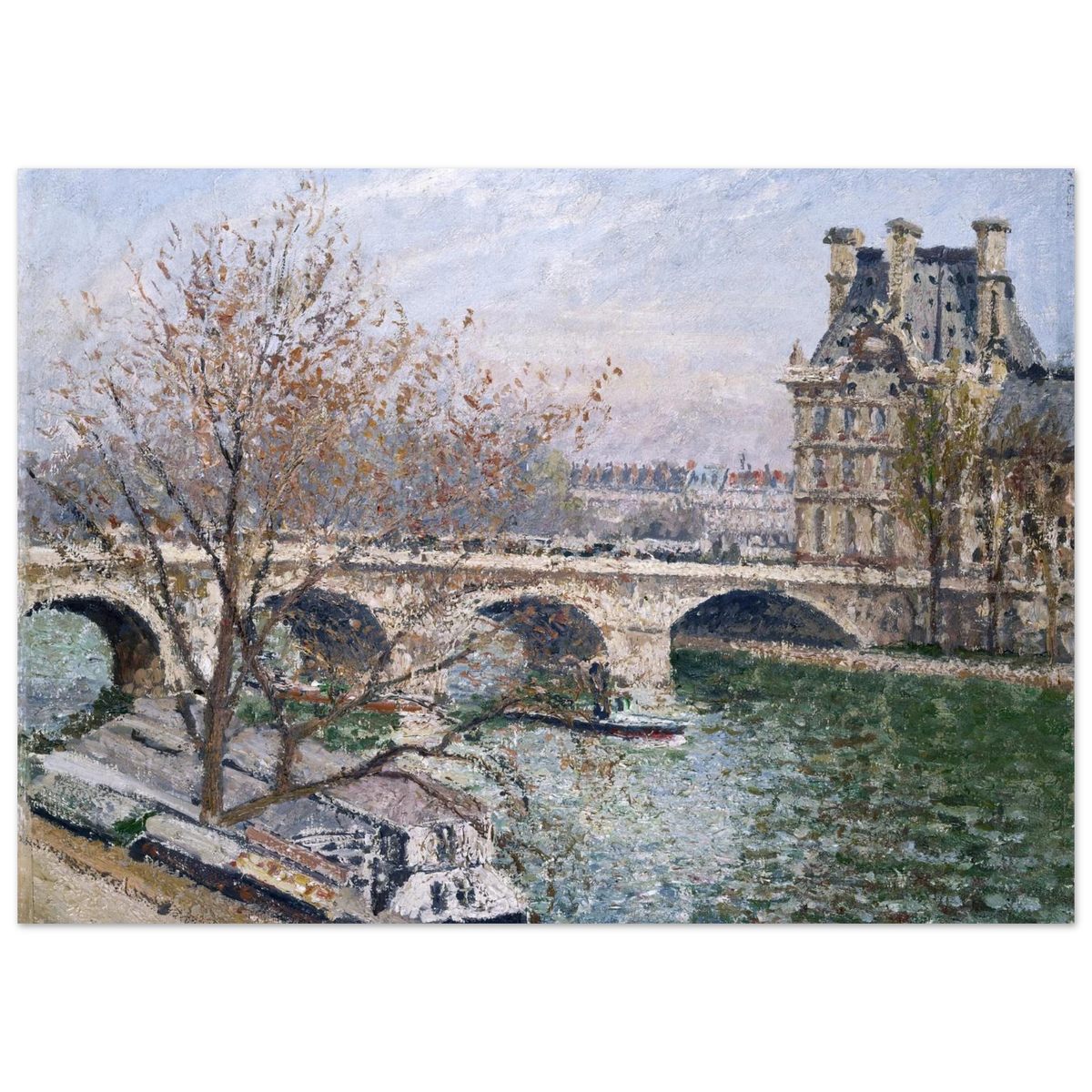 Tableau Pont Royal et pavillon de Flore — Camille Pissarro, tirage sans cadre | INKONAL