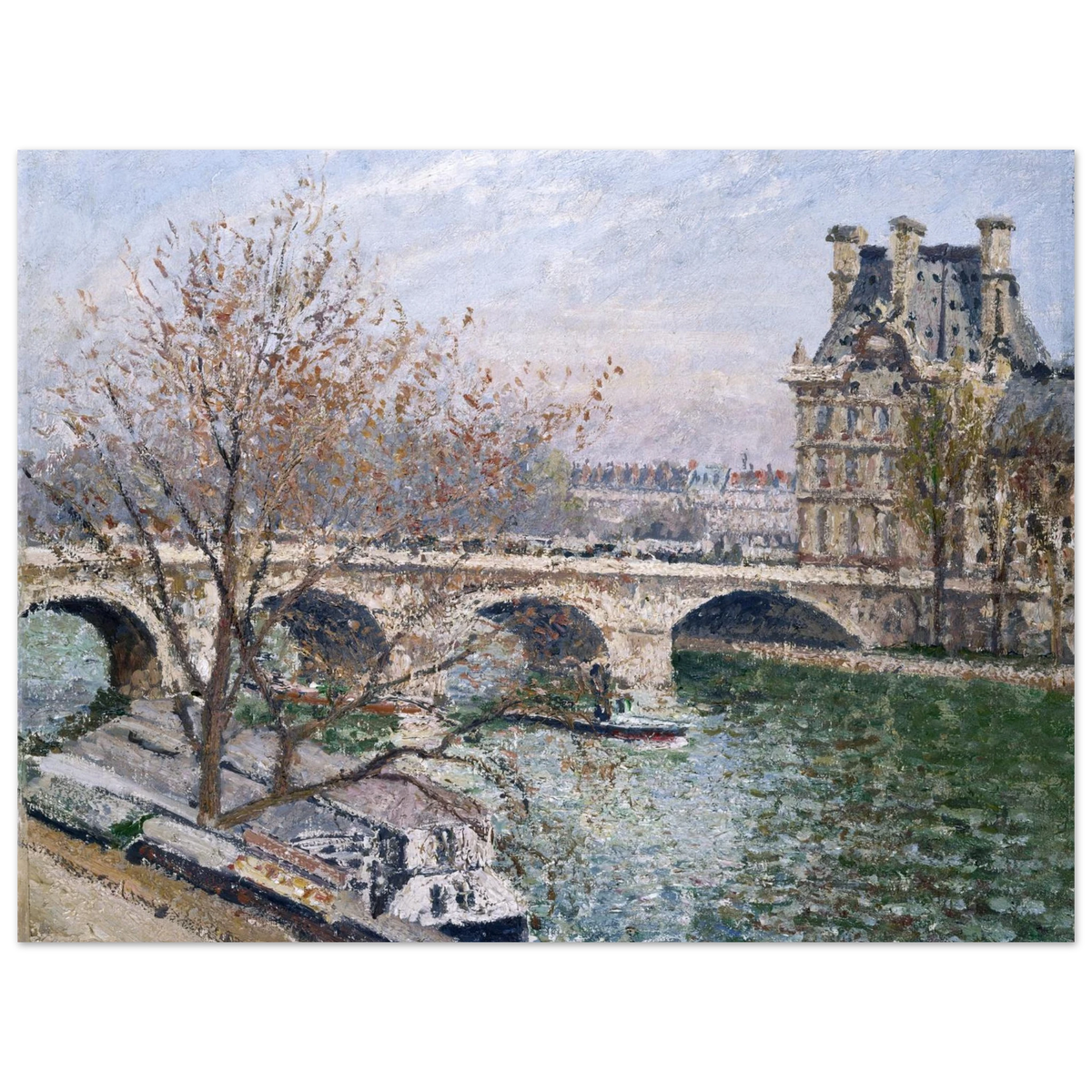 Tableau Pont Royal et pavillon de Flore — Camille Pissarro, tirage sans cadre | INKONAL