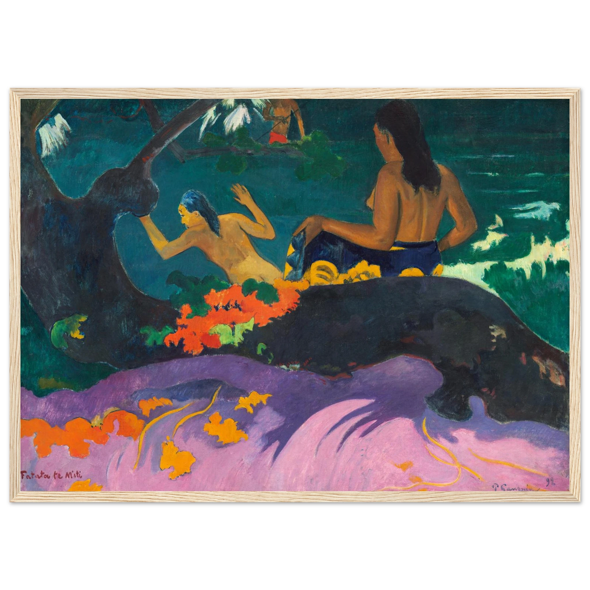 Tableau Près de la mer — Paul Gauguin, tirage cadre bois | INKONAL