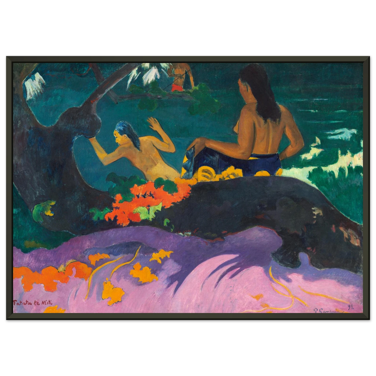 Tableau Près de la mer — Paul Gauguin, tirage cadre noir | INKONAL
