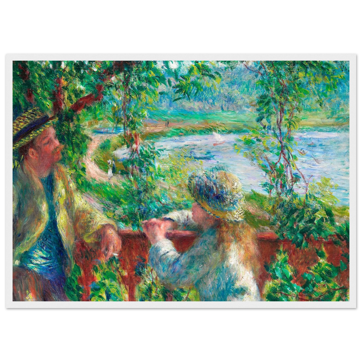 Tableau Près du lac — Pierre-Auguste Renoir, tirage cadre blanc | INKONAL