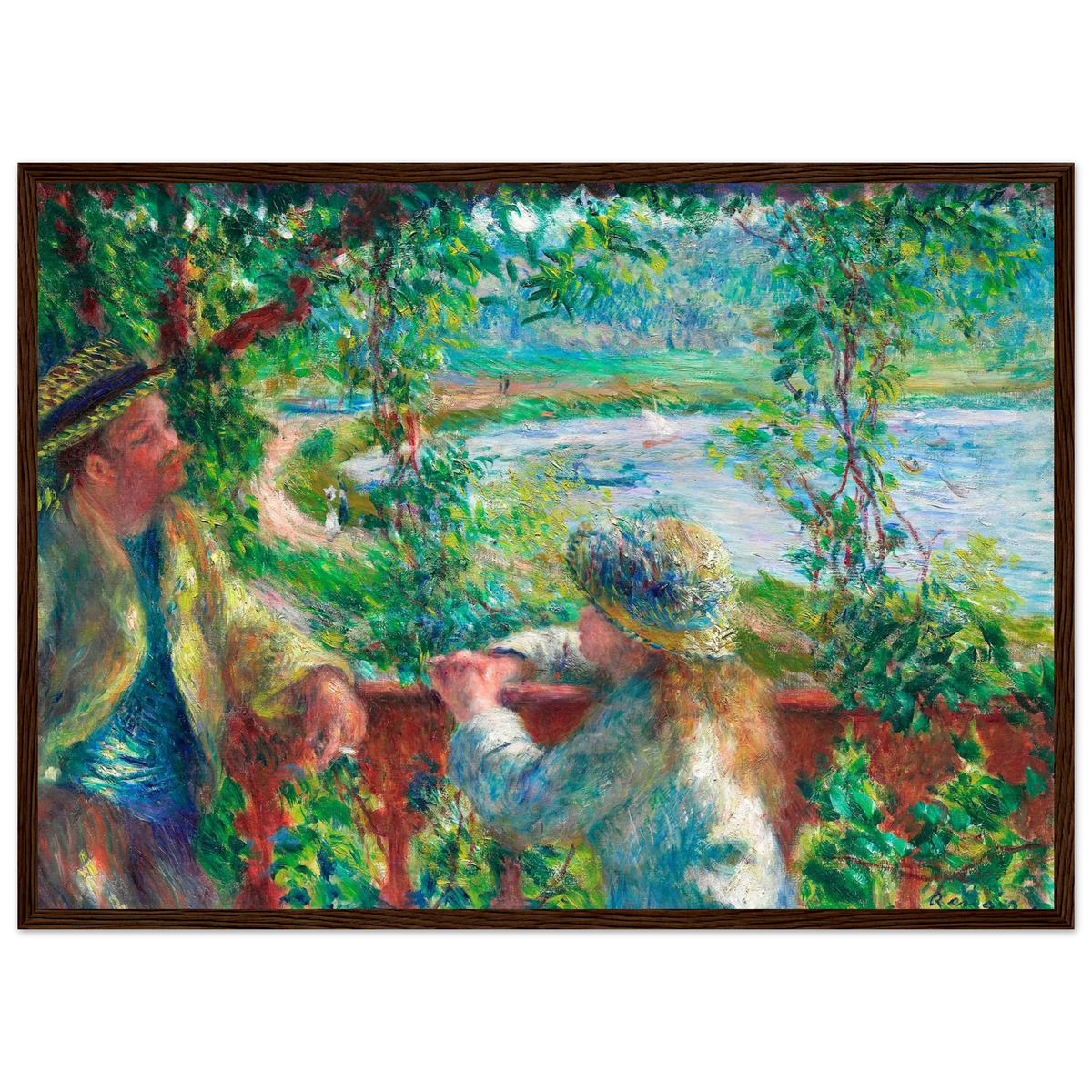 Tableau Près du lac — Pierre-Auguste Renoir, tirage cadre bois foncé | INKONAL