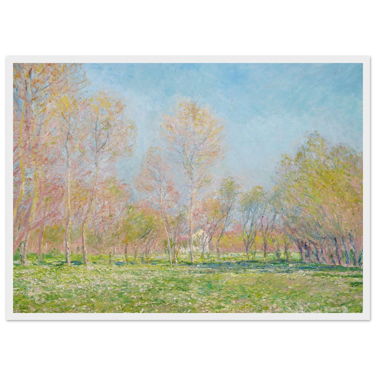 Tableau Printemps à Giverny — Claude Monet, tirage cadre blanc | INKONAL