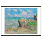 Tableau La Promenade sur la falaise, Pourville — Claude Monet, tirage cadre noir | INKONAL