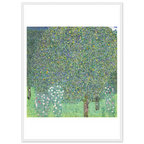 Tableau Rosiers sous les arbres — Gustav Klimt, tirage cadre blanc | INKONAL