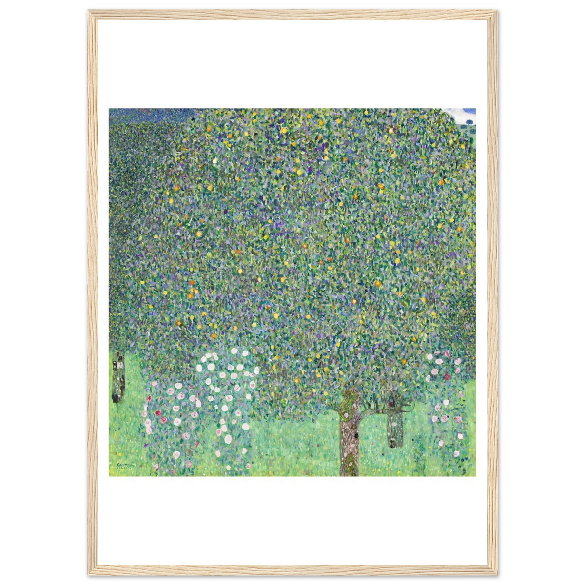 Tableau Rosiers sous les arbres — Gustav Klimt, tirage cadre bois | INKONAL