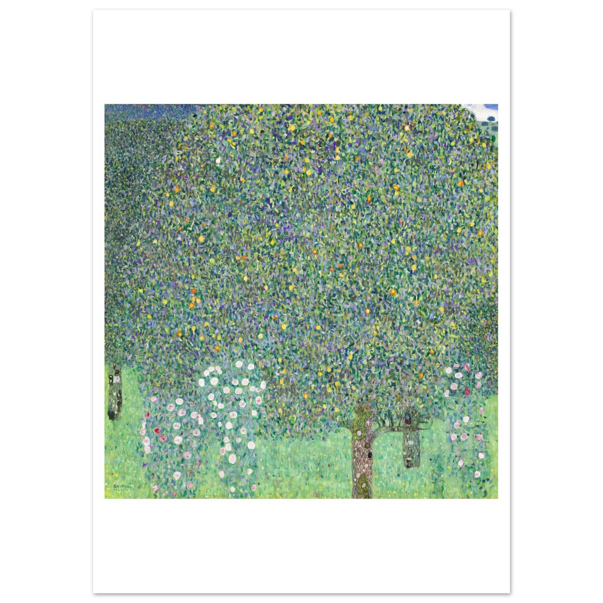 Tableau Rosiers sous les arbres — Gustav Klimt, tirage sans cadre | INKONAL