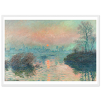 Tableau Soleil couchant sur la Seine à Lavacourt — Claude Monet, tirage cadre blanc | INKONAL