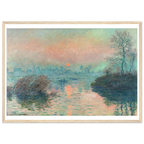 Tableau Soleil couchant sur la Seine à Lavacourt — Claude Monet, tirage cadre bois | INKONAL