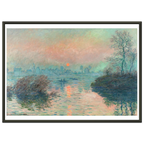 Tableau Soleil couchant sur la Seine à Lavacourt — Claude Monet, tirage cadre noir | INKONAL