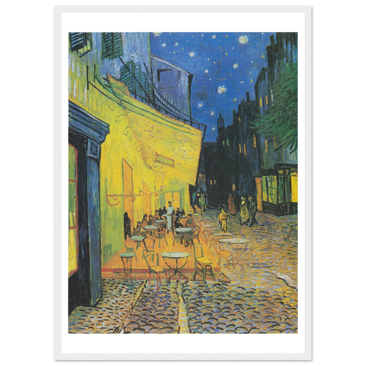 Tableau Terrasse de café le soir — Vincent van Gogh, tirage cadre blanc | INKONAL