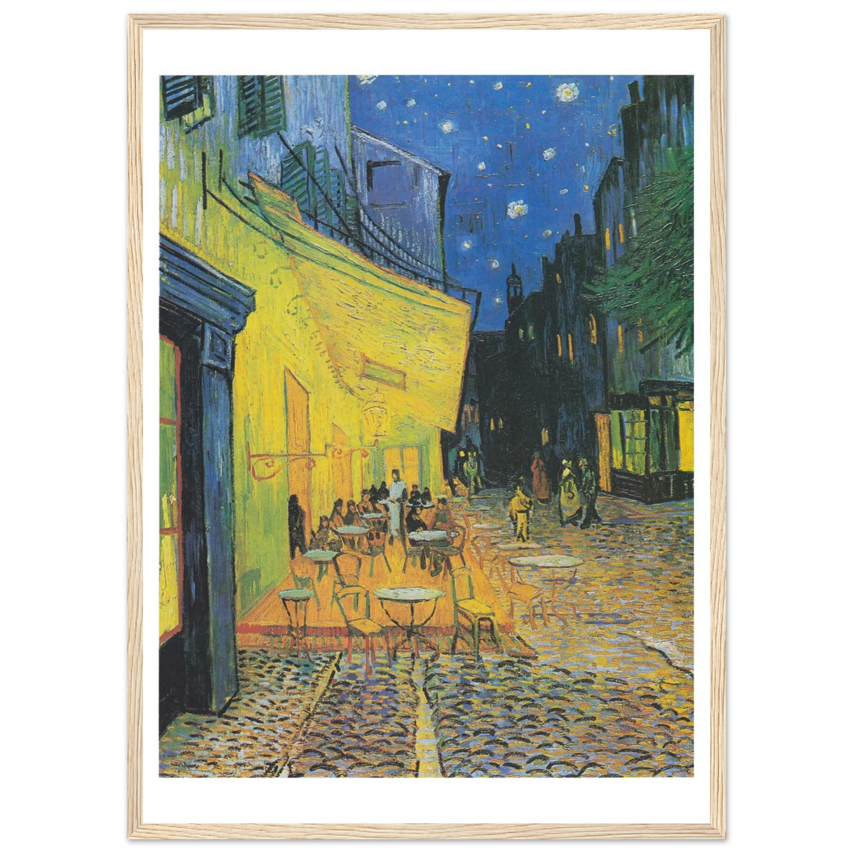 Tableau Terrasse de café le soir — Vincent van Gogh, tirage cadre bois | INKONAL