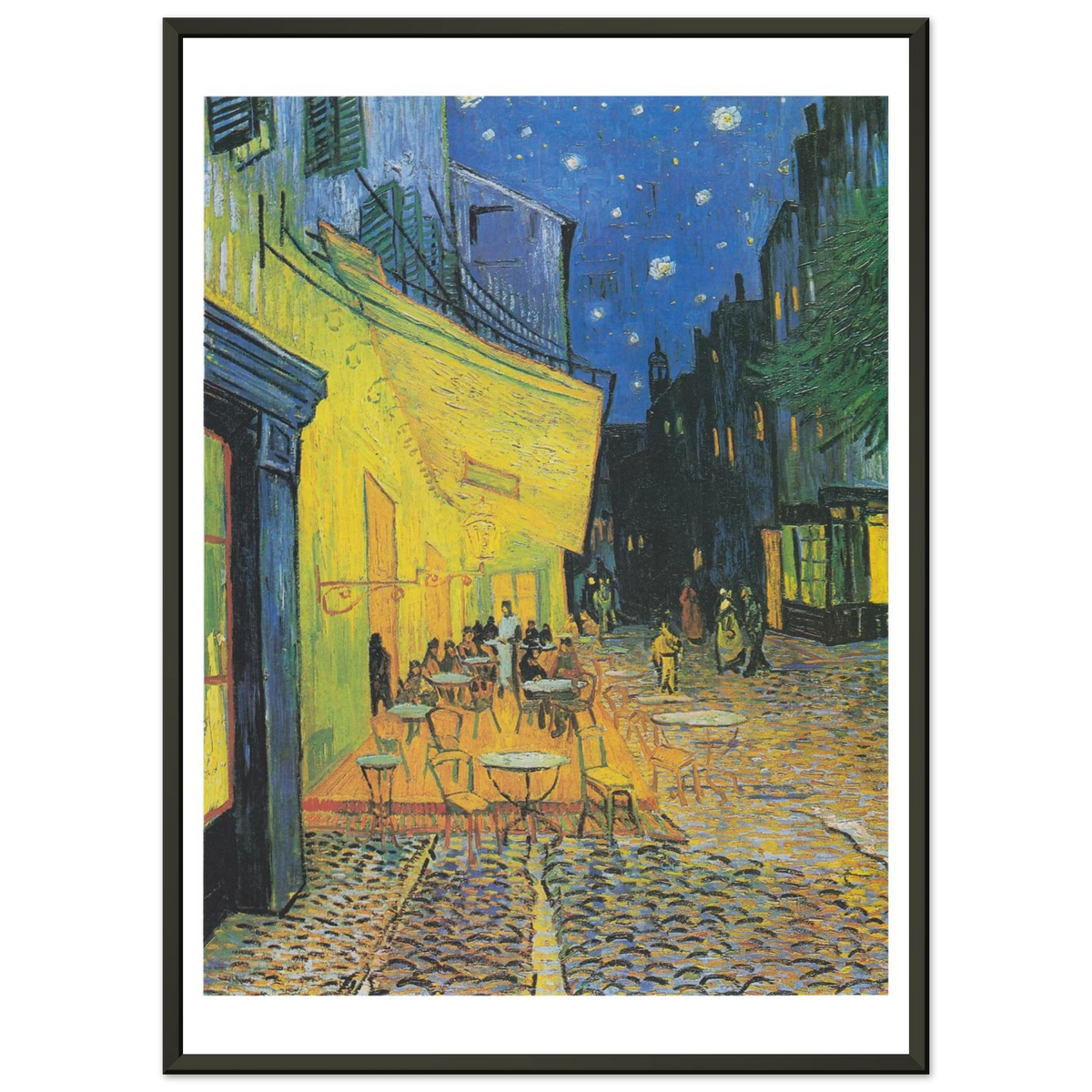 Tableau Terrasse de café le soir — Vincent van Gogh, tirage cadre noir | INKONAL