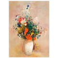 Tableau Vase de fleurs sur fond rose — Odilon Redon, tirage sans cadre | INKONAL