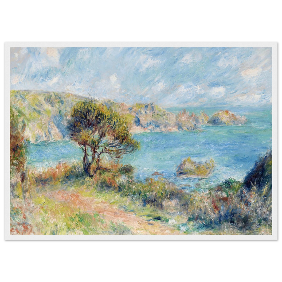 Tableau Vue de Guernesey — Pierre-Auguste Renoir, tirage cadre blanc | INKONAL