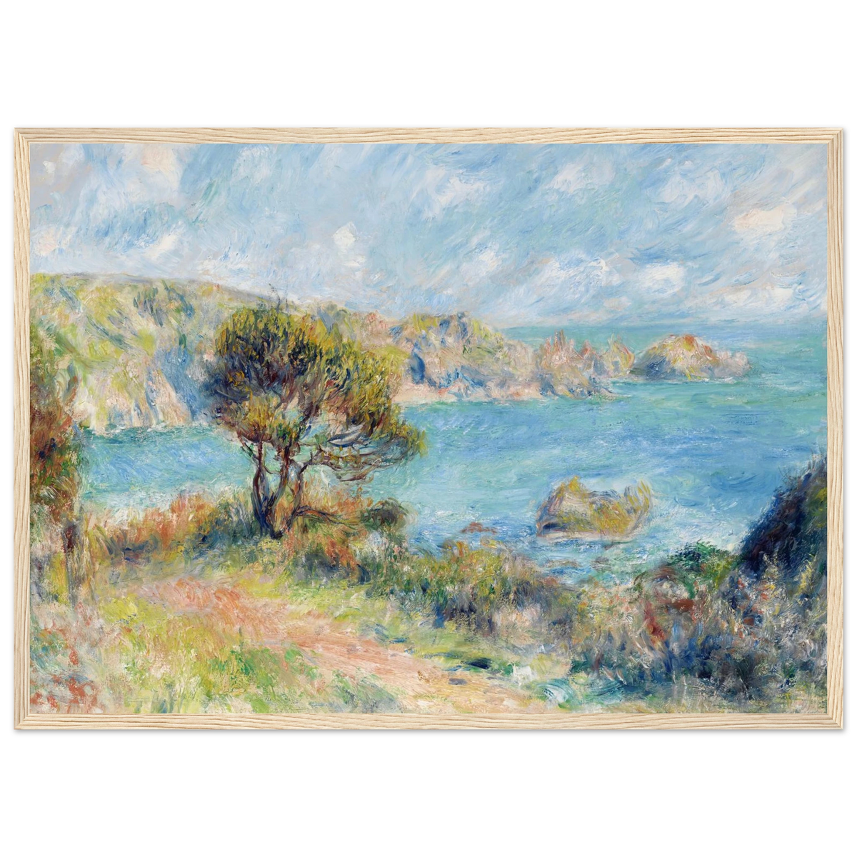 Tableau Vue de Guernesey — Pierre-Auguste Renoir, tirage cadre bois | INKONAL