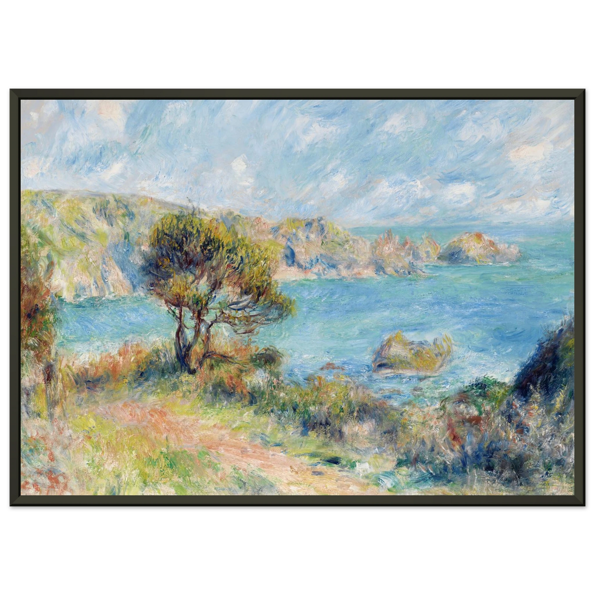Tableau Vue de Guernesey — Pierre-Auguste Renoir, tirage cadre noir | INKONAL