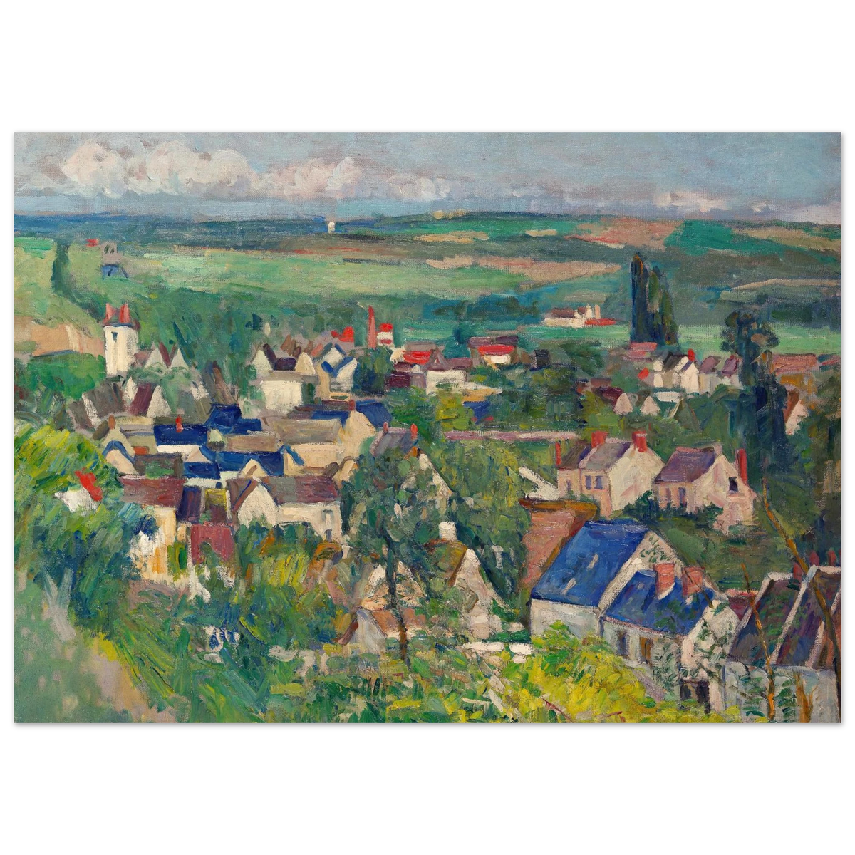 Tableau Vue panoramique d'Auvers-sur-Oise — Paul Cézanne, tirage sans cadre | INKONAL