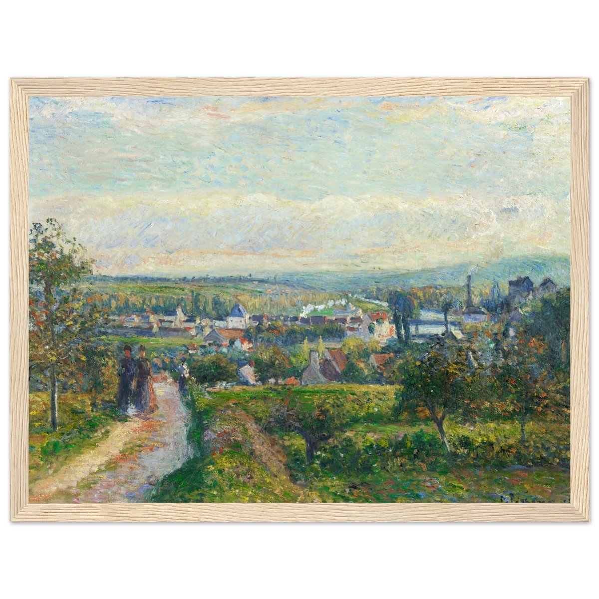 Tableau Vue de Saint-Ouen-l'Aumône — Camille Pissarro, tirage cadre bois | INKONAL