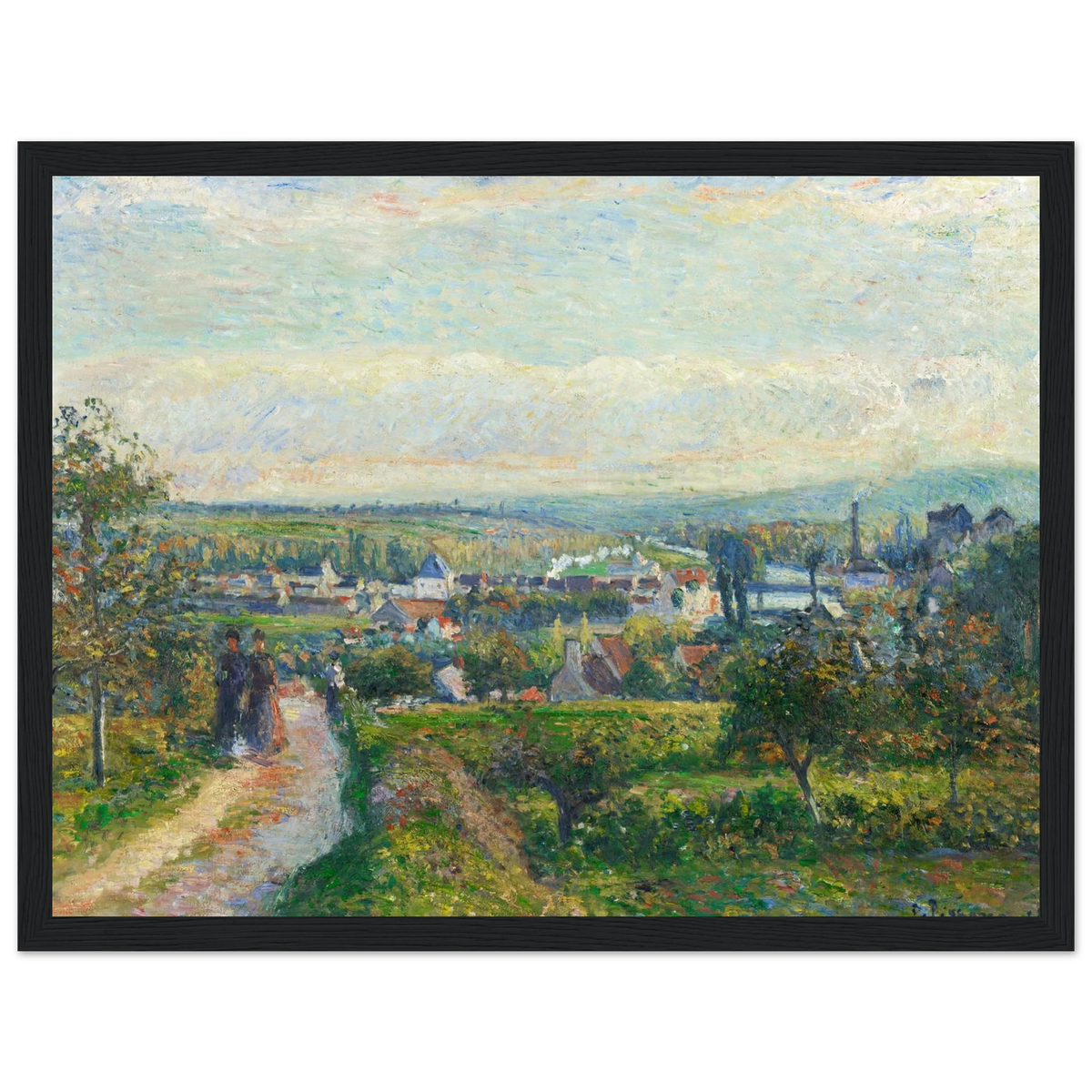 Tableau Vue de Saint-Ouen-l'Aumône — Camille Pissarro, tirage cadre noir | INKONAL