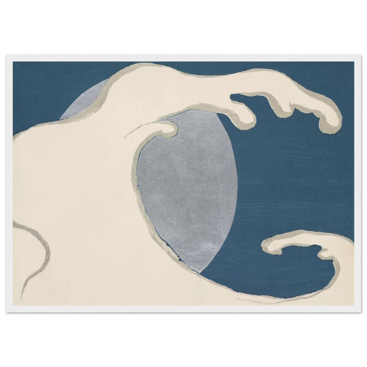 Estampe japonaise TACHINAMI, Vagues montantes — Kamisaka Sekka, tirage encadré cadre blanc | INKONAL