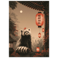 Poster Tanuki sans cadre — esprit farceur près d'un sanctuaire japonais, affiche d'art INKONAL