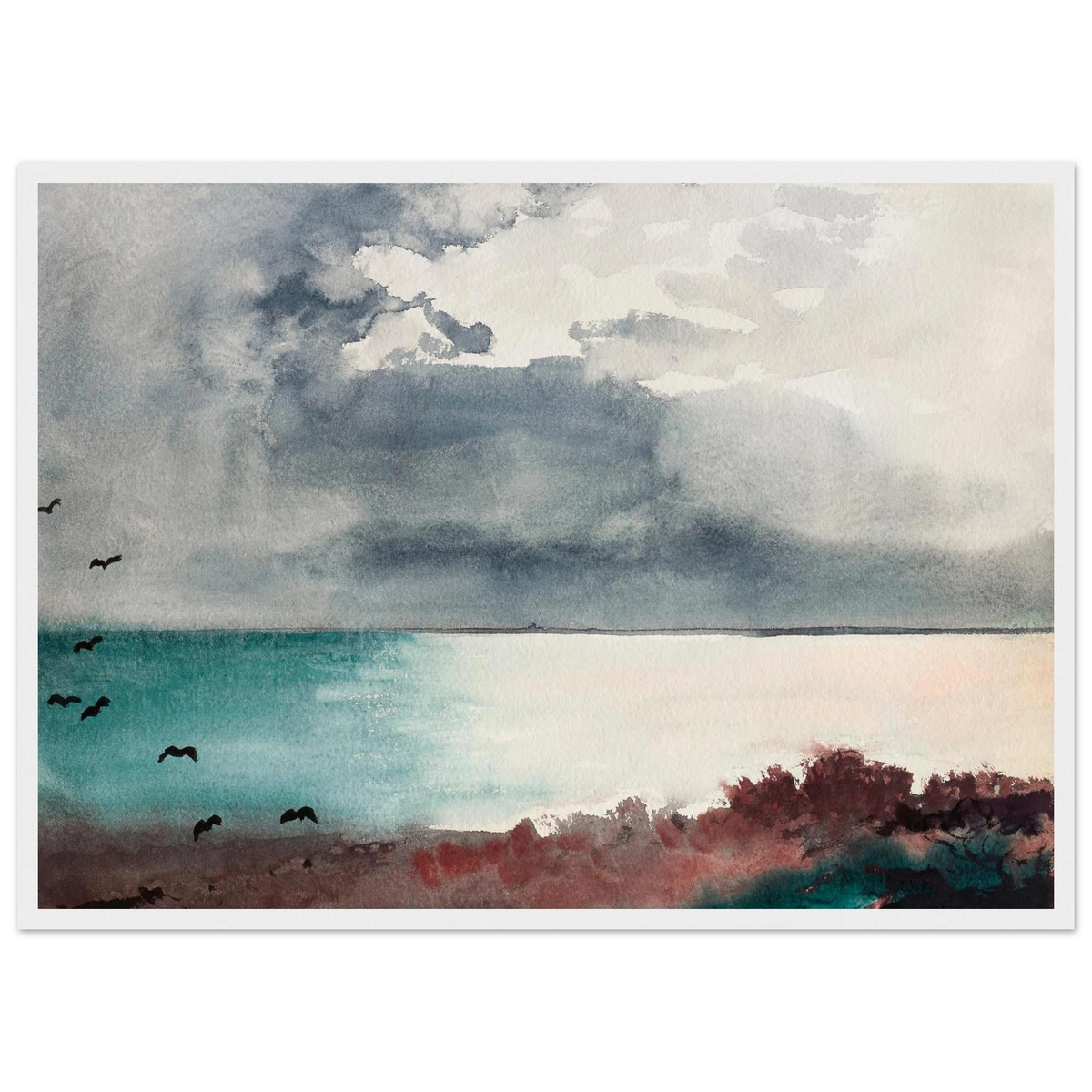 Tableau Tempête, côte du Maine — Winslow Homer, tirage cadre blanc | INKONAL