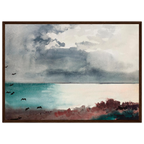 Tableau Tempête, côte du Maine — Winslow Homer, tirage cadre bois foncé | INKONAL