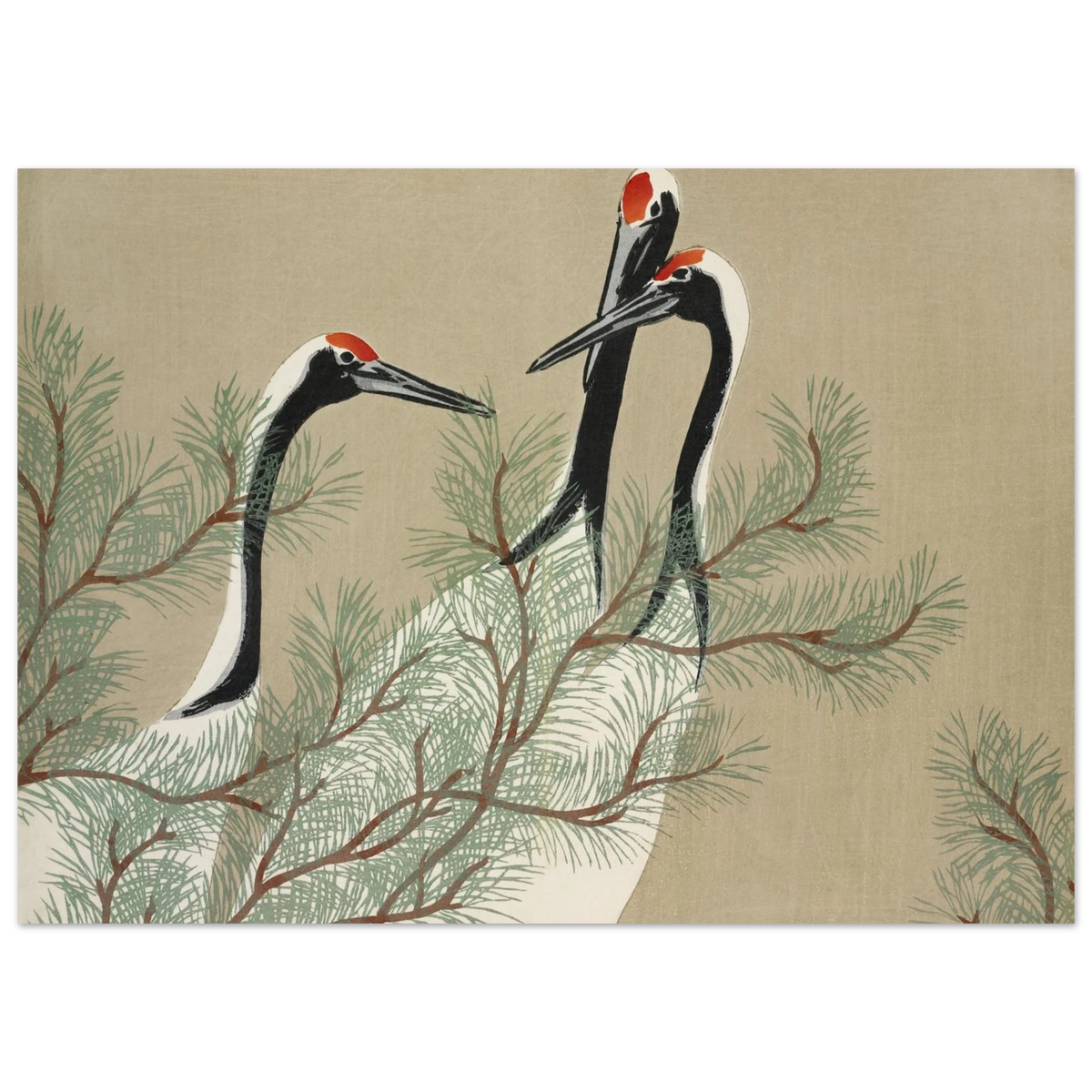 Tableau Grues — Kamisaka Sekka, tirage sans cadre | INKONAL