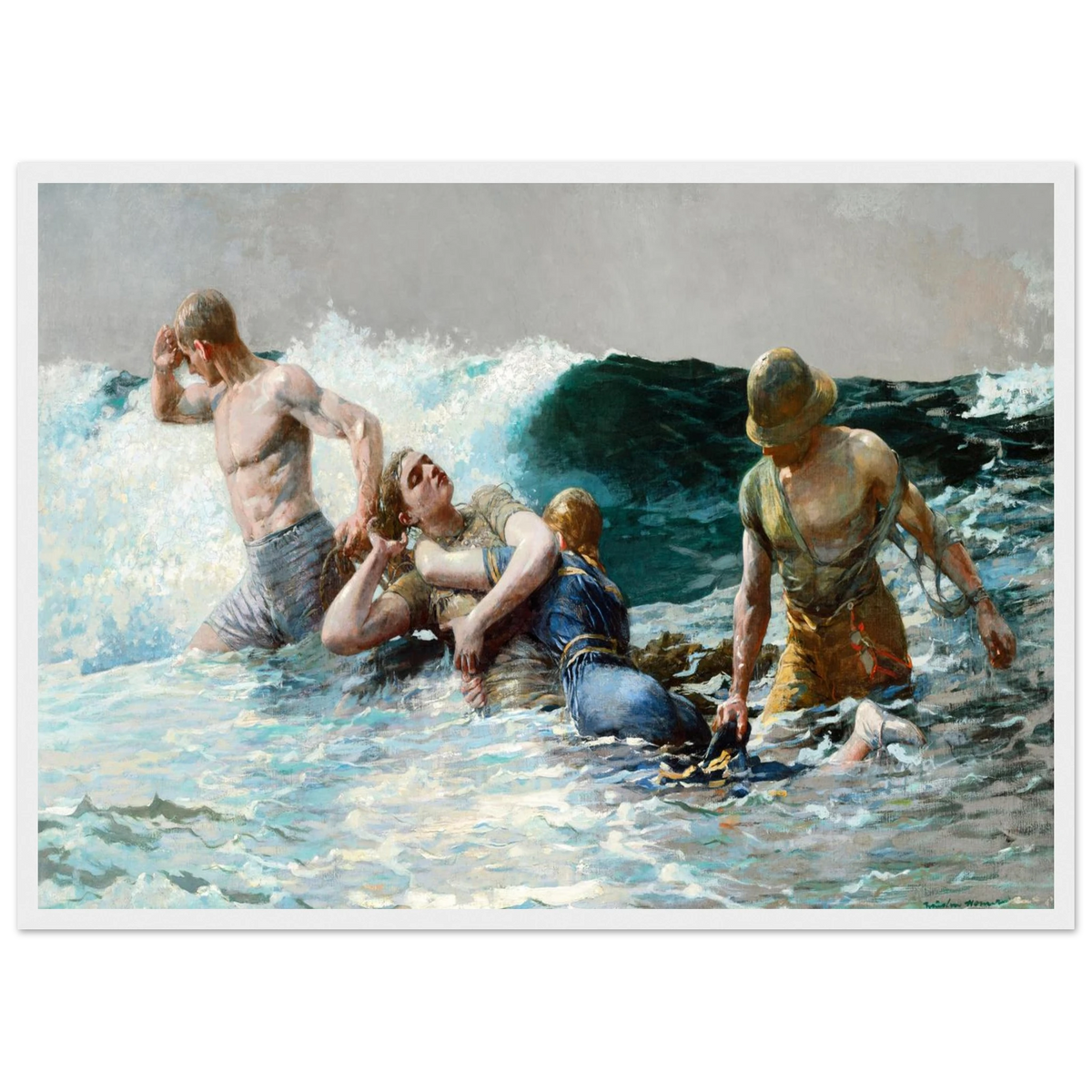 Tableau Undertow — Winslow Homer, tirage cadre blanc | INKONAL
