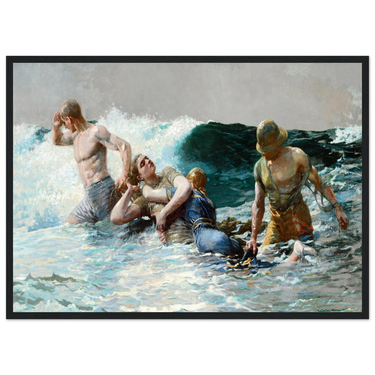 Tableau Undertow — Winslow Homer, tirage cadre noir | INKONAL