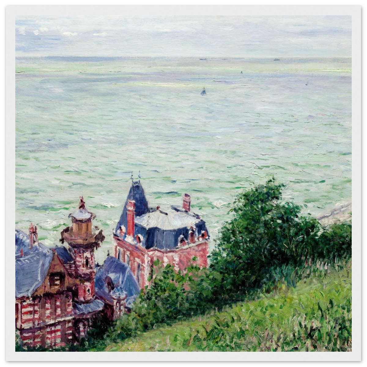 Tableau Villas à Trouville — Gustave Caillebotte, tirage cadre blanc | INKONAL