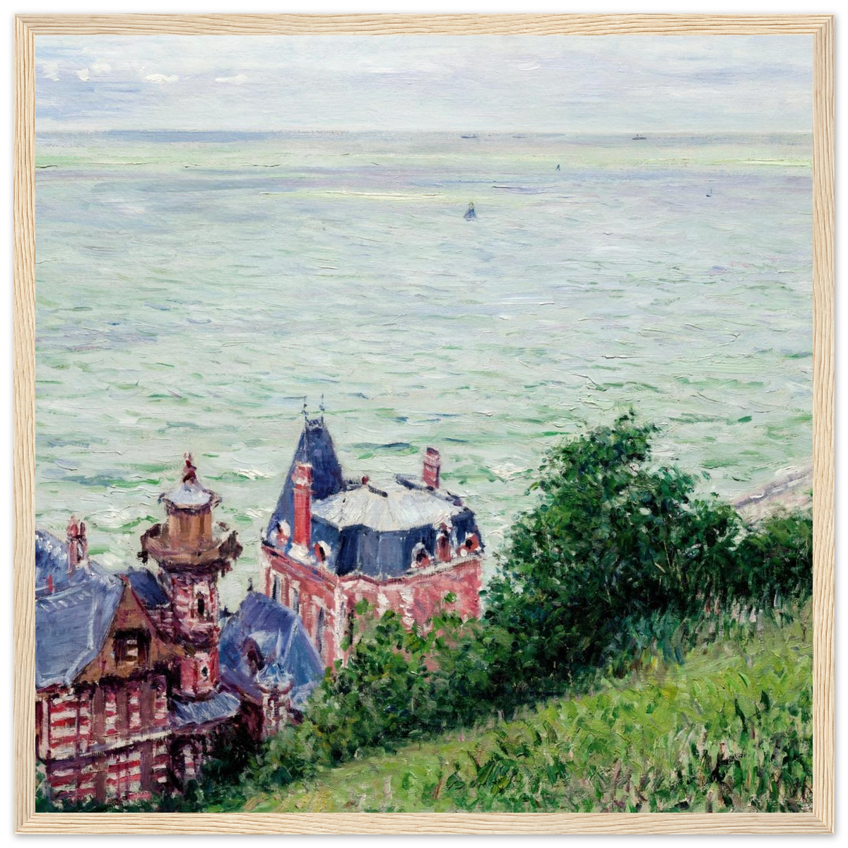 Tableau Villas à Trouville — Gustave Caillebotte, tirage cadre bois | INKONAL