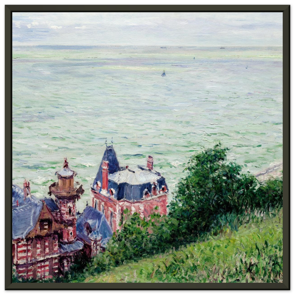 Tableau Villas à Trouville — Gustave Caillebotte, tirage cadre noir | INKONAL