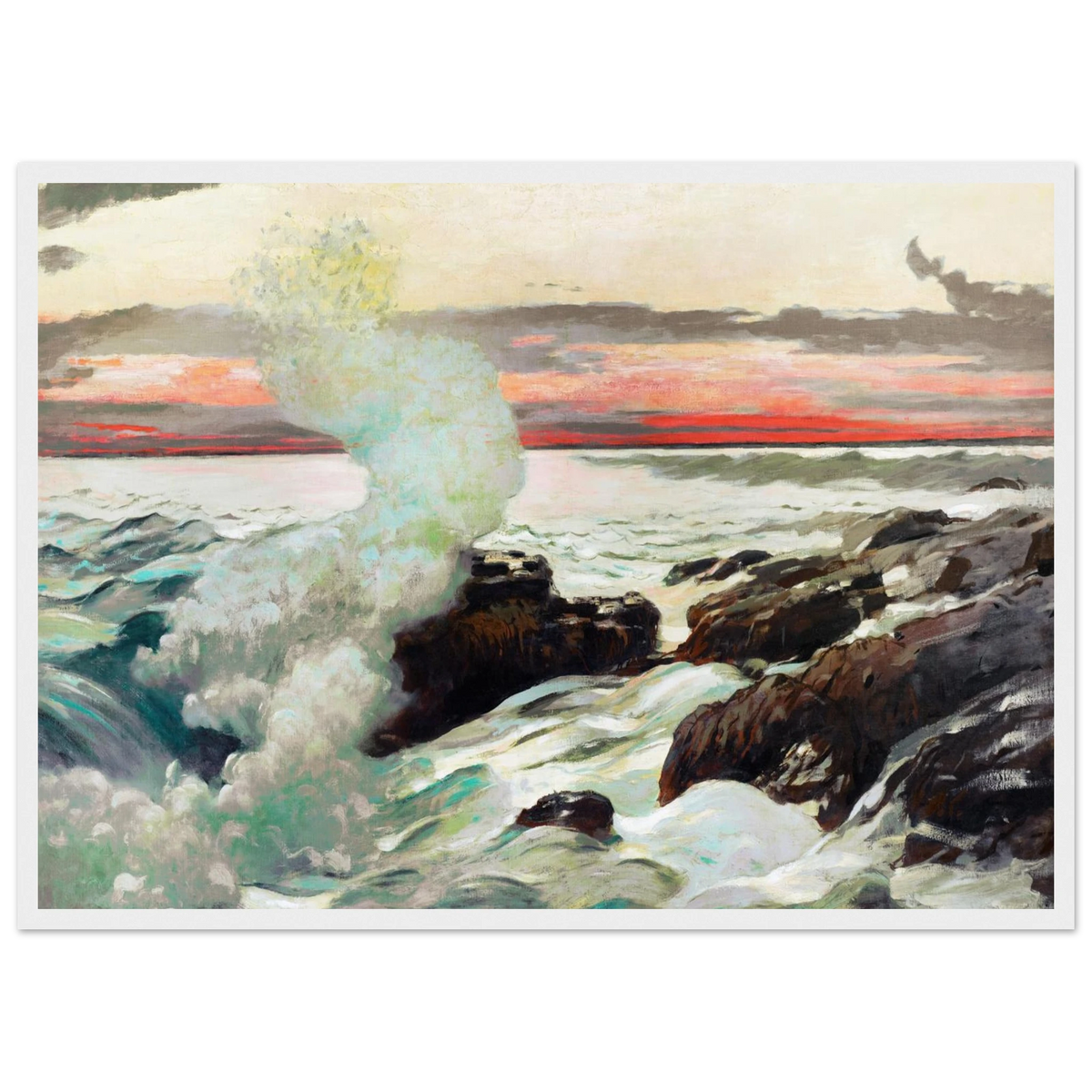 Tableau West Point, Prouts Neck — Winslow Homer, tirage cadre blanc | INKONAL