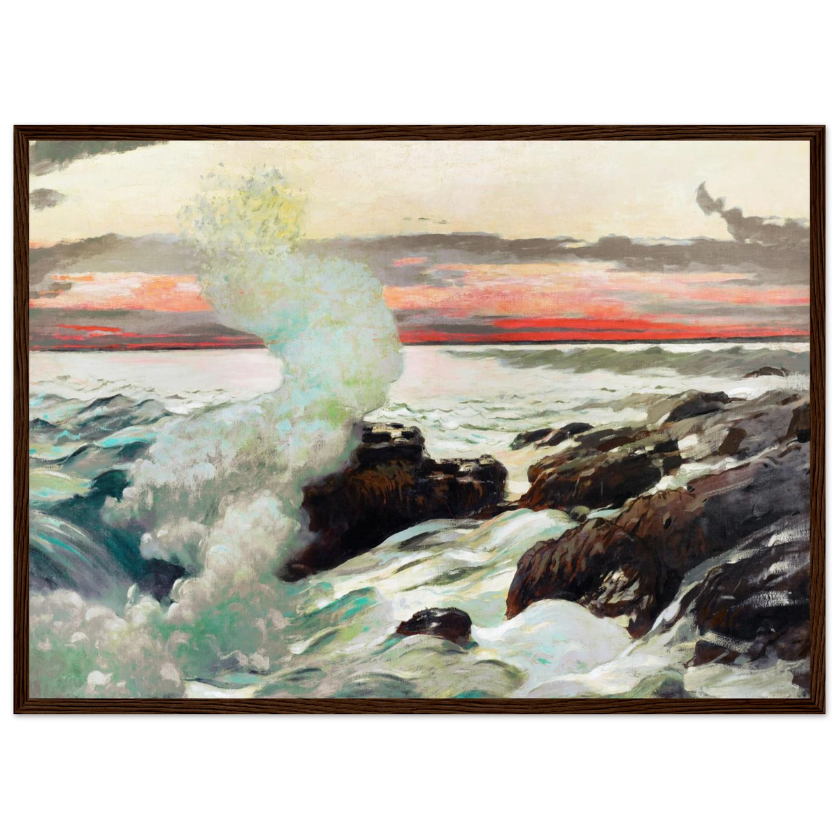 Tableau West Point, Prouts Neck — Winslow Homer, tirage cadre bois foncé | INKONAL