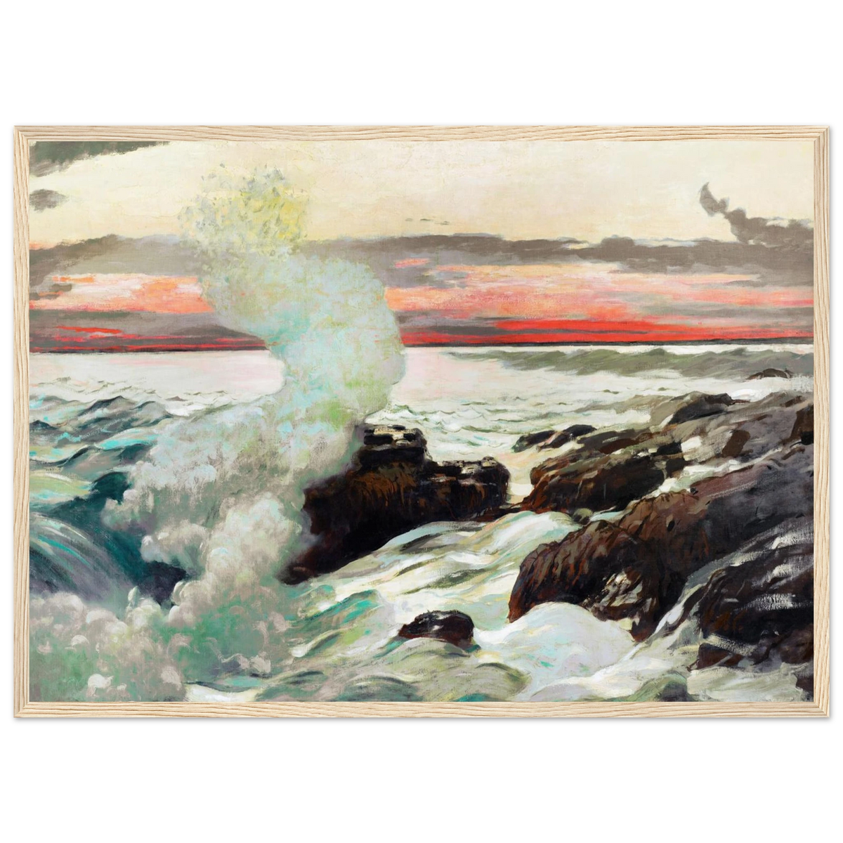 Tableau West Point, Prouts Neck — Winslow Homer, tirage cadre bois | INKONAL