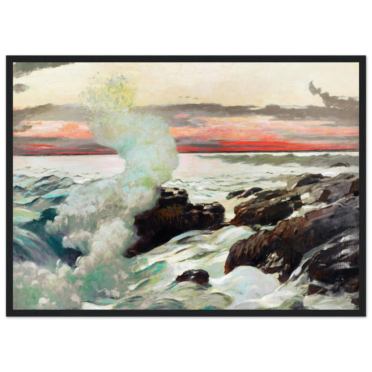 Tableau West Point, Prouts Neck — Winslow Homer, tirage cadre noir | INKONAL